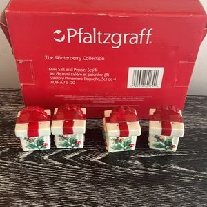 Pfaltzgraff Winterberry mini salt and pepper set of 4